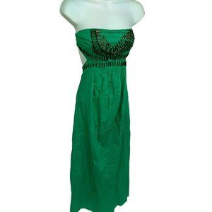 BLQ MKT Blaque Market Green Strapless Beaded S